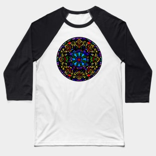 Beautifull colorfull  stained glass mosaic sticker Baseball T-Shirt